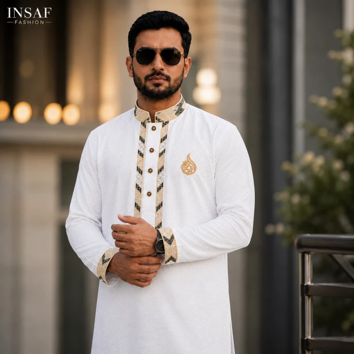 China Zafran Embroidery White-( E1 )